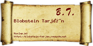 Blobstein Tarján névjegykártya